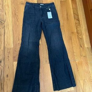 Pinstripe Flare Jeans